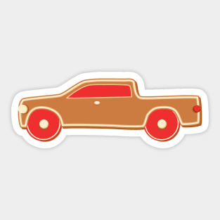 Gingerbread Christmas Pickup Truck Sticker